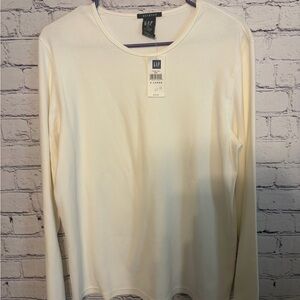 GAP Women’s Cream Color Long Sleeve Shirt Size XL